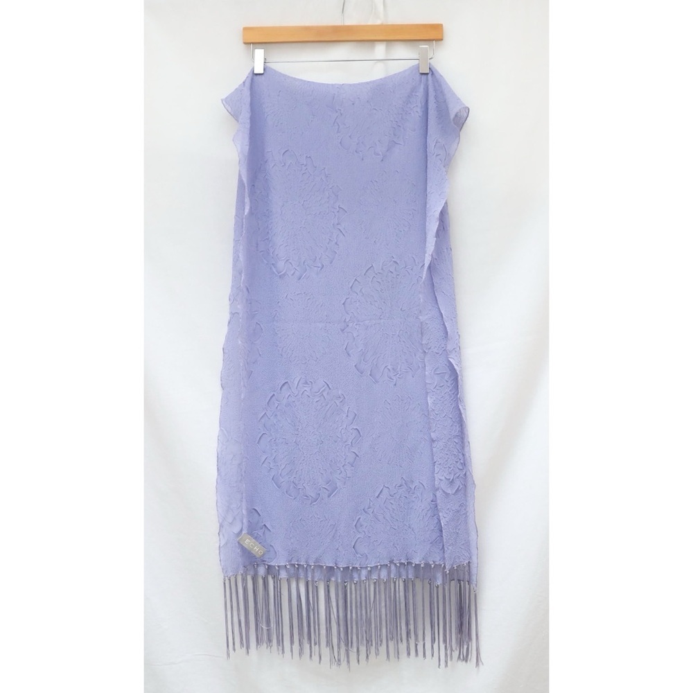 Echo lavender lilac pashmina scarf pastel purple floral textured NWOT spring